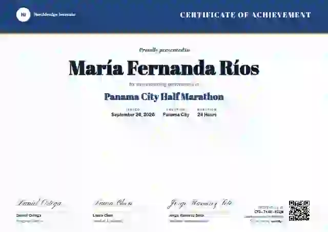 Triple Signature Cobalt No Emblem sports certificate template