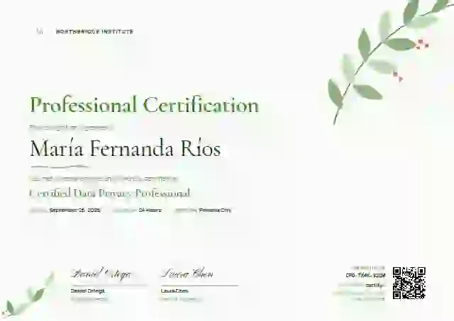 Botanical Moss Cormorant Manrope professional certification certificate template