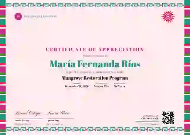 Greca Folk Seafoam Narrow Stripe volunteer appreciation certificate template