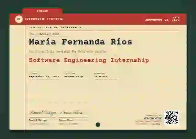 Catalogue Card internship certificate template
