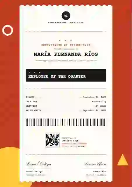Receipt Roll employee recognition certificate template