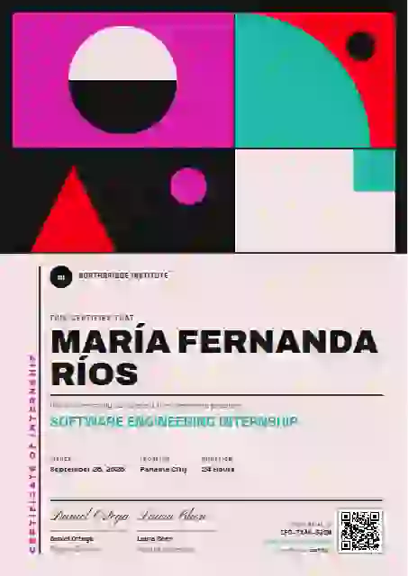 Bauhaus Poster Magenta internship certificate template