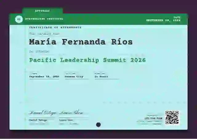 Catalogue Card Jade event attendance certificate template