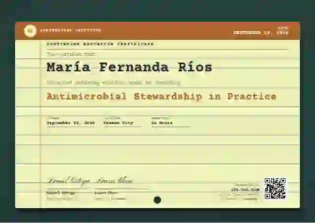Catalogue Card Tangerine continuing education certificate template