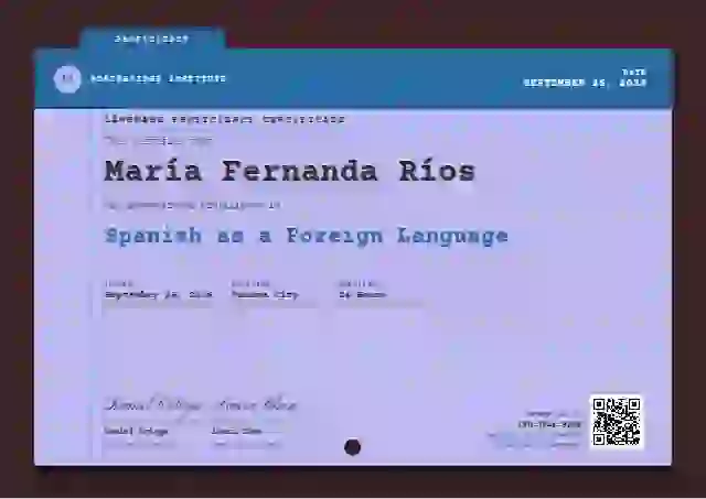Catalogue Card Azure language proficiency certificate template