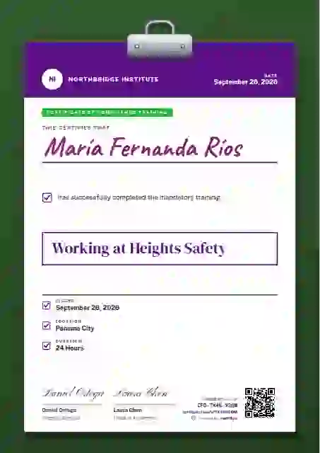 Plantilla de certificado Clipboard Chart Orchid de cumplimiento y seguridad