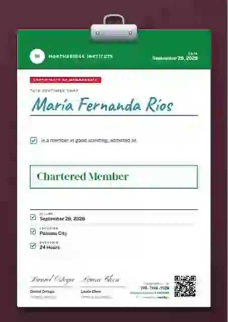 Clipboard Chart Jade membership certificate template