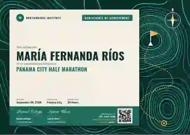 Contour Map Seafoam sports certificate template