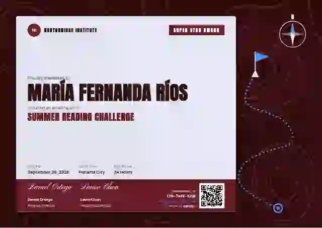 Contour Map Ruby school and kids certificate template