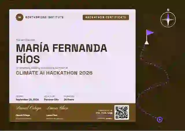 Contour Map Amber hackathon certificate template