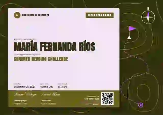 Contour Map Marigold school and kids certificate template