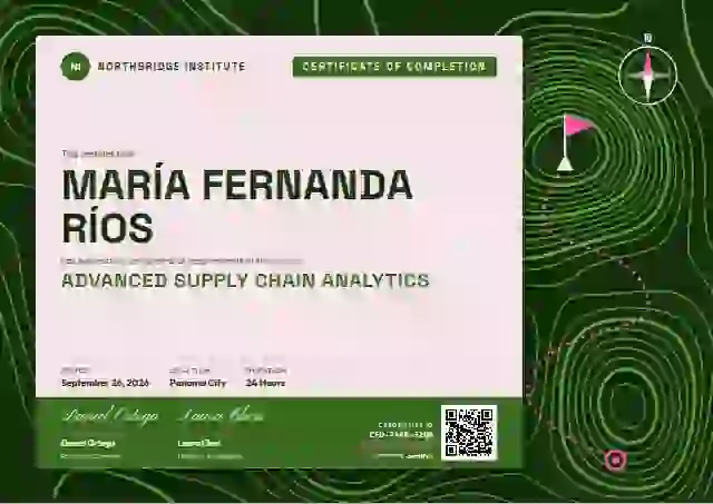 Contour Map Fern course completion certificate template