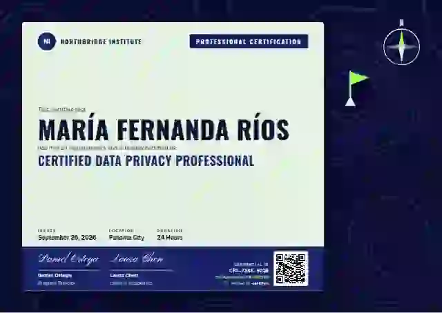 Contour Map Ultramarine professional certification certificate template