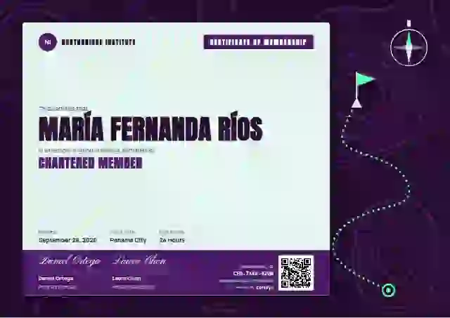 Contour Map Orchid membership certificate template