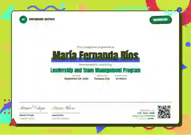 Memphis Pop Jade latin america certificate template