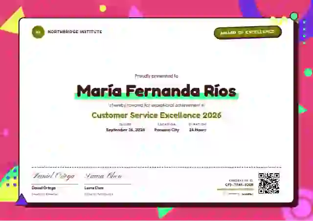 Memphis Pop Lime awards and achievement certificate template