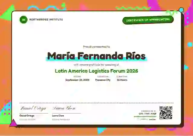 Memphis Pop Fern conference speaker certificate template