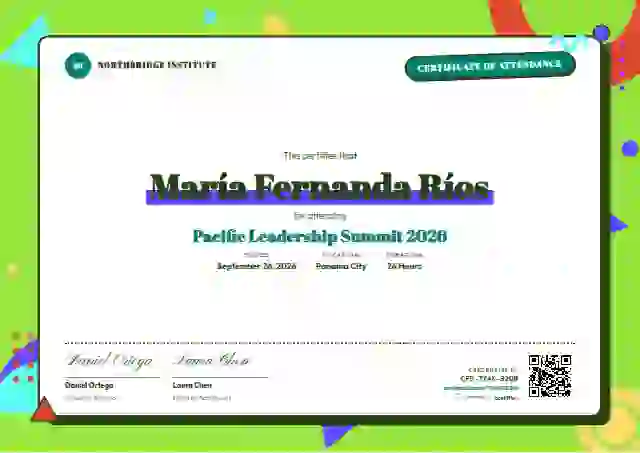 Memphis Pop Seafoam event attendance certificate template