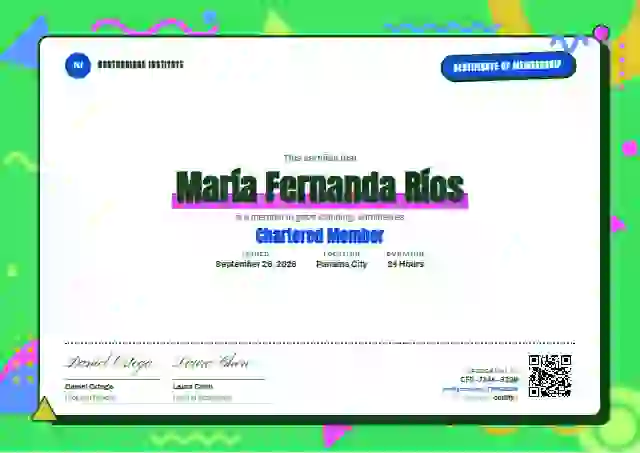 Memphis Pop Azure membership certificate template