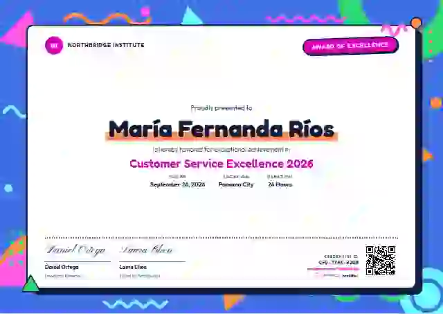 Memphis Pop Fuchsia awards and achievement certificate template