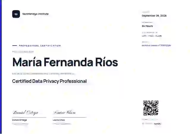 Plantilla de certificado Modern Minimal Indigo de certificación profesional