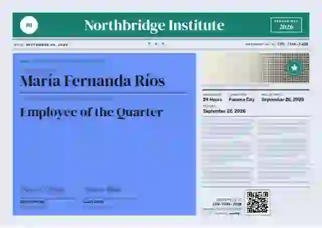 Newspaper Front Seafoam employee recognition certificate template