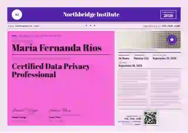 Newspaper Front Violet professional certification certificate template