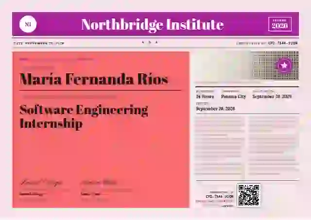 Newspaper Front Fuchsia internship certificate template