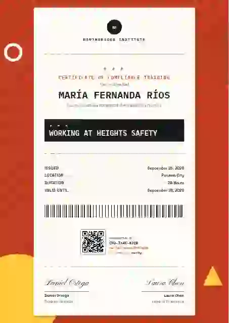 Receipt Roll Vermilion compliance and safety certificate template