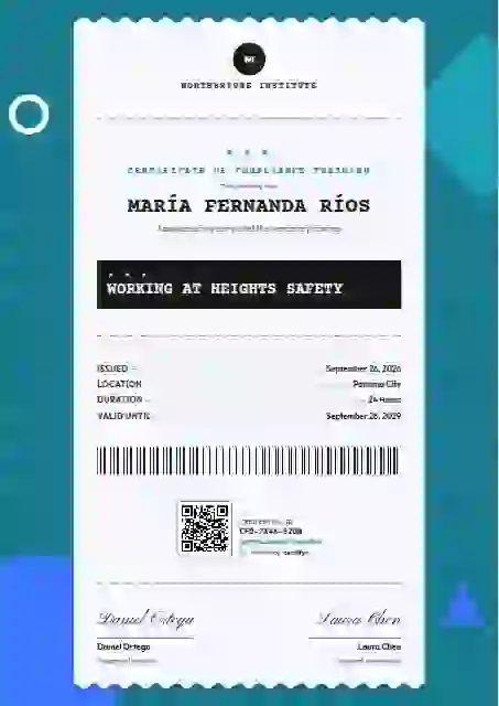 Receipt Roll Cerulean compliance and safety certificate template