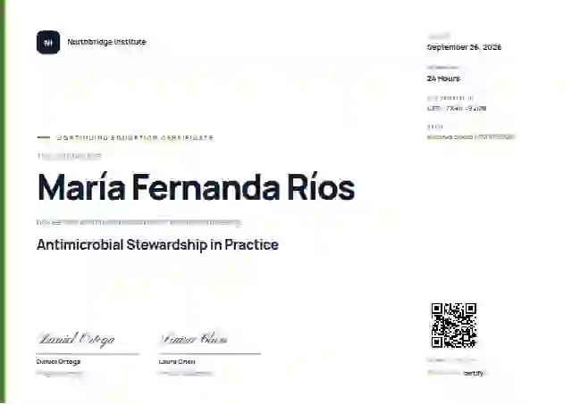 Plantilla de certificado Modern Minimal Lime de educación continua