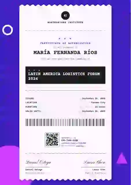 Receipt Roll Violet conference speaker certificate template