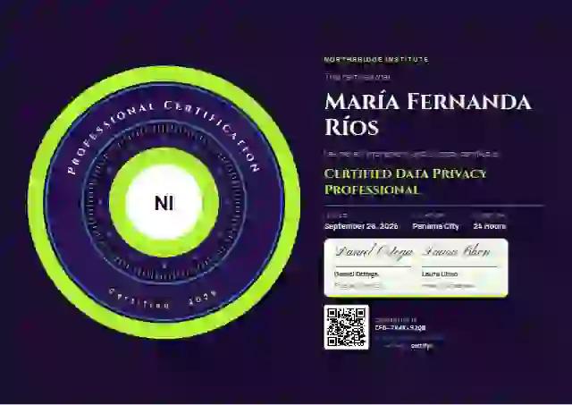 Ring Seal Lime professional certification certificate template