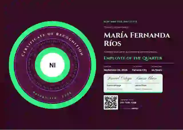 Ring Seal Jade employee recognition certificate template