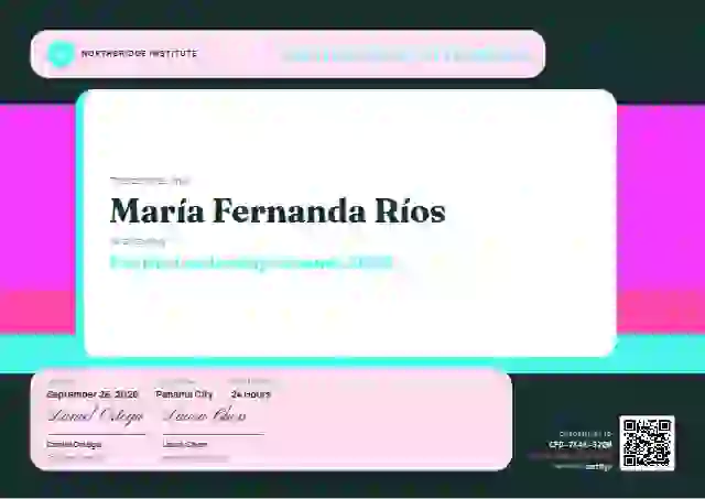 Stacked Bars Fuchsia event attendance certificate template