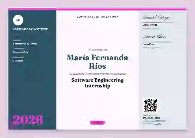 Tri-fold Programme Cerulean internship certificate template