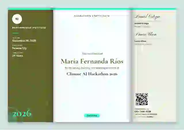 Tri-fold Programme Lime hackathon certificate template