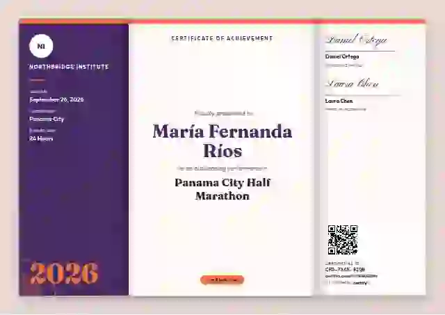 Tri-fold Programme Amethyst sports certificate template