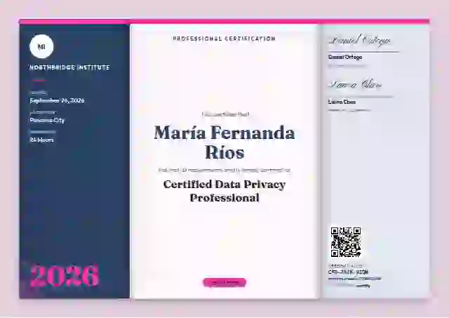 Tri-fold Programme Azure professional certification certificate template