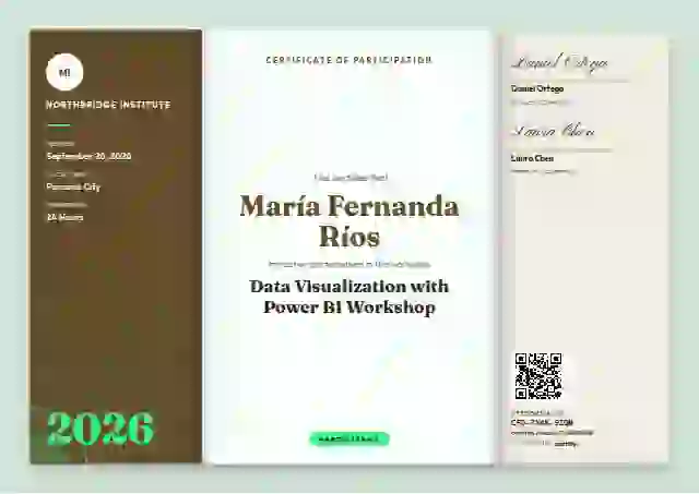 Tri-fold Programme Amber webinar and workshop certificate template