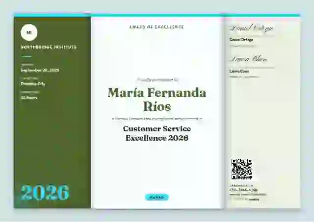 Tri-fold Programme Soft Lime awards and achievement certificate template