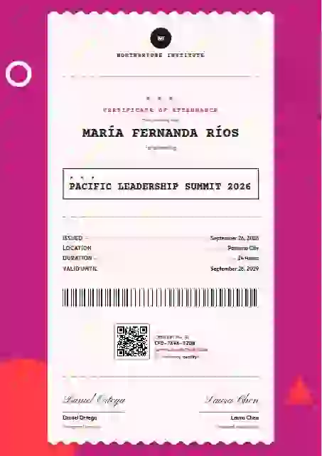 Receipt Roll Raspberry Open Total event attendance certificate template