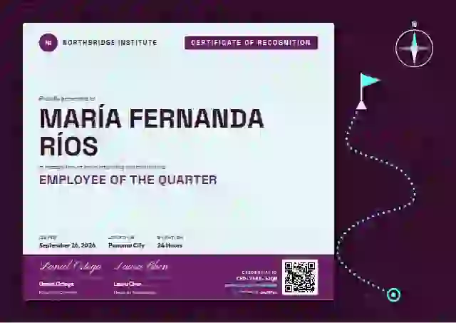 Contour Map Fuchsia Faint Lines employee recognition certificate template