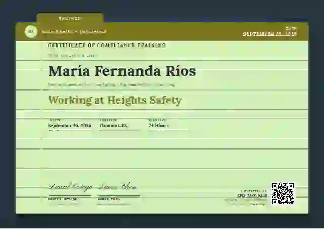 Catalogue Card Marigold No Punch Hole compliance and safety certificate template