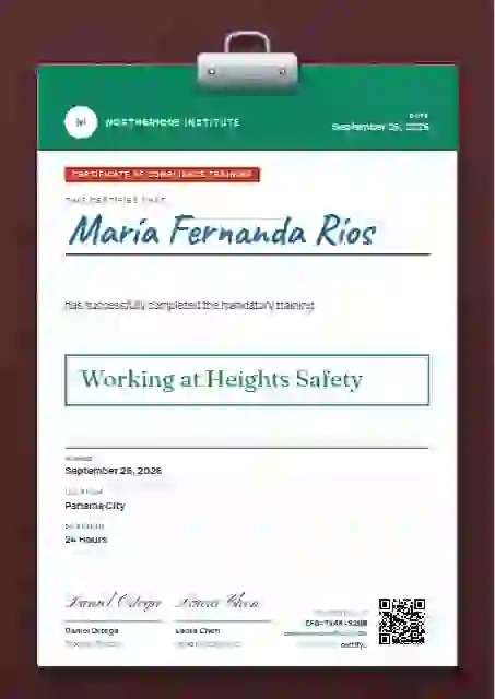Clipboard Chart Seafoam No Tick Boxes compliance and safety certificate template