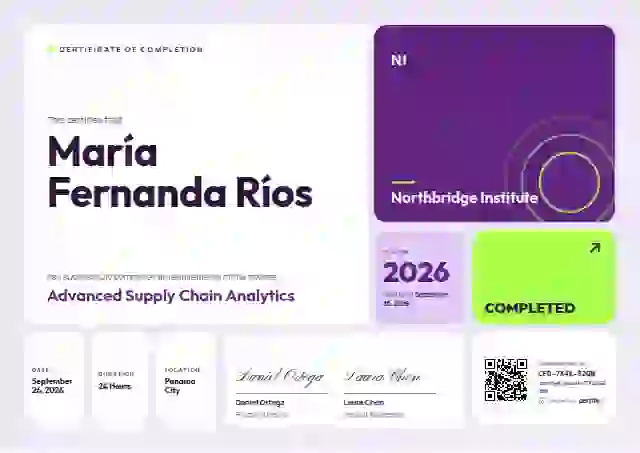 Plantilla de certificado Bento Grid Orchid de finalización de curso