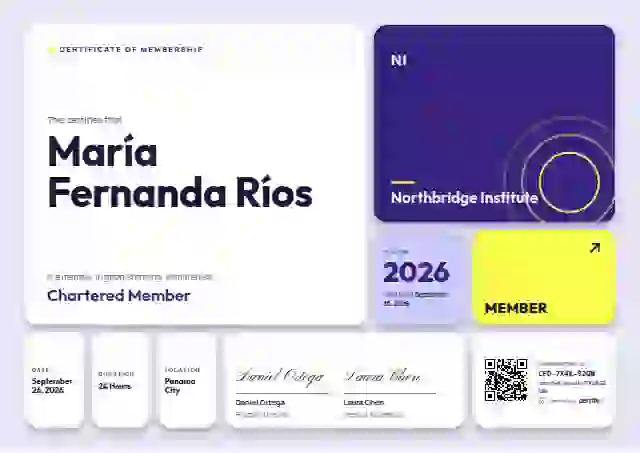 Bento Grid Violet membership certificate template