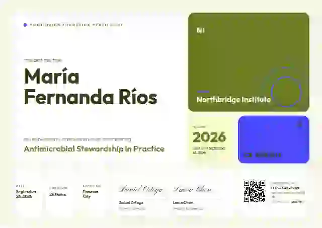 Bento Grid Lime continuing education certificate template