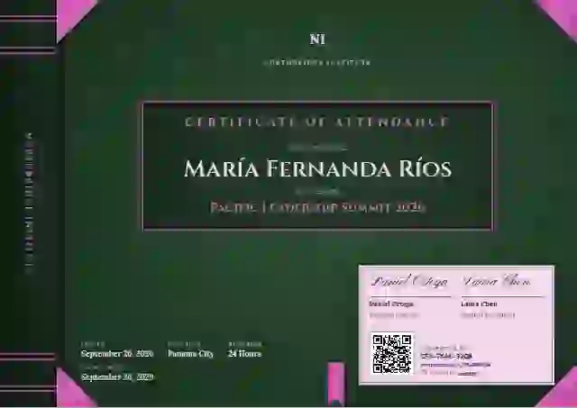 Bound Volume Magenta event attendance certificate template