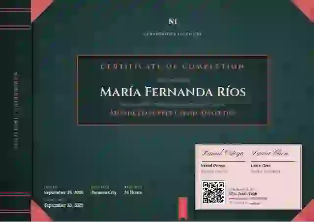 Bound Volume Scarlet course completion certificate template